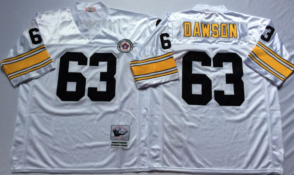 Men NFL Pittsburgh Steelers #63 Dawson white Mitchell Ness jerseys